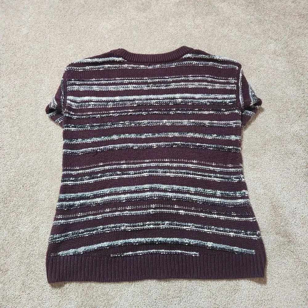 Calvin Klein Sweater Women S Acrylic Marled Burgundy Knit Pullover